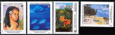 #ad FRENCH POLYNESIA 1994 PAINTINGS SC#649 52 MNH CV$8.75 FISH $3.60