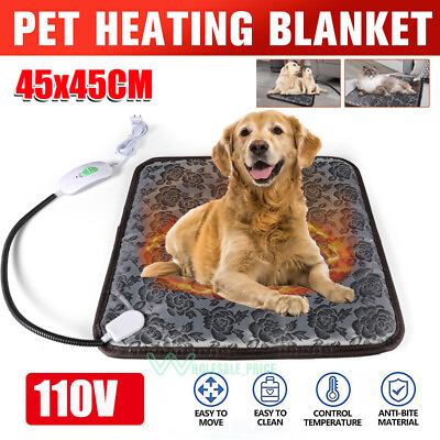 #ad Portable Pet Heating Pad Electric Blanket Waterproof Mat Warmer Washable Dog Cat $22.19