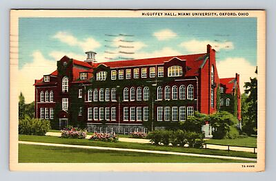 #ad Oxford OH Ohio Miami University McGuffey Hall c1942 Vintage Postcard $7.99