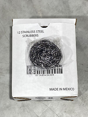 #ad Pack of 12 ACS Extra Large Stainless Steel Scrubbers 434PB New $19.89