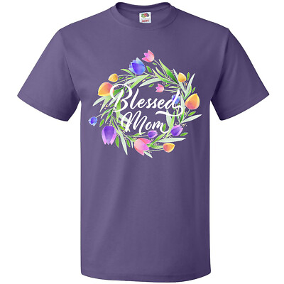 #ad Inktastic Blessed Mom With Pastel Tulips T Shirt Mothers Mother Mommy Mama Gift $17.99