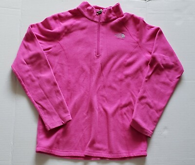 #ad North Face Fleece Girls L 14 16 Jacket Sweater Pullover Half Zip Long Sleeve $29.95