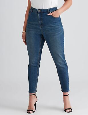 #ad Plus Size Womens Jeans Blue Skinny Cotton Pants Denim Work Wear BeMe $15.53