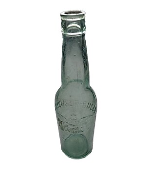 #ad antique anheuser busch bottle Aqua Glass $36.00