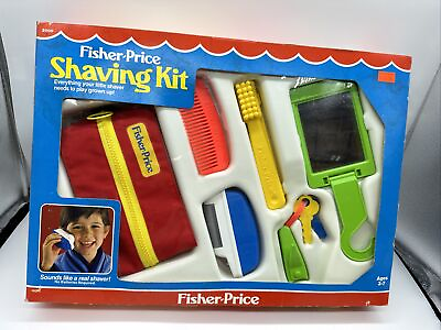 #ad Vintage 1985 Fisher Price Toy Shaving Kit In Original Packaging $50.00