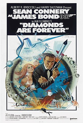 #ad Diamonds are Forever James Bond 007 Movie Poster Sean Connery US Ver #3 $24.99