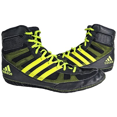 #ad Adidas David Taylor Wrestling Shoes M2 Mat Wizard Mens Size 12 Black Yellow $63.78