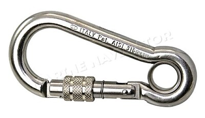 #ad KONG Stainless Steel Carabiner Carbine Snap Hook Locking Nut 120mm with Thimble $29.77