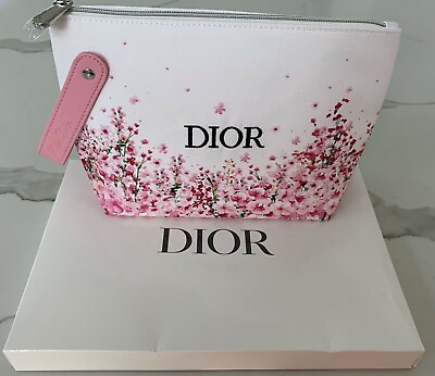 #ad Christian Dior Pink Floral Cosmetic Bag Pouche Trousse Makeup Case Clutch BNIB $39.99