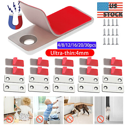 #ad 30X Strong Magnetic Door Closer Cabinet Catch Latch Cupboard Ultra Thin Closures $5.47