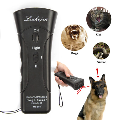 #ad Petgentle Ultrasonic Anti Dog Barking Pet Trainer LED Light Gentle Chaser Device $16.49