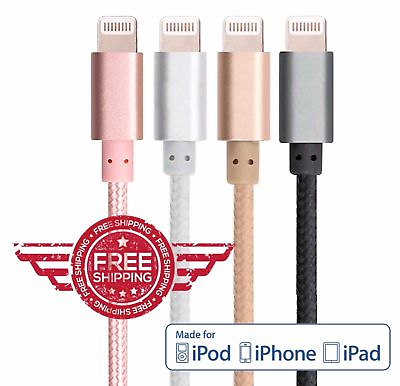 #ad iPhone X 8 7 Plus Braided USB Data Sync Charger Cable Cord 3FT For iPhone X R S $6.99