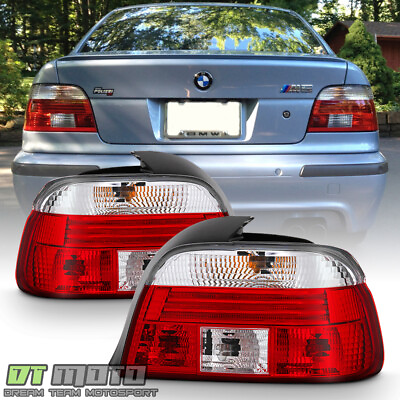 #ad 1997 1998 1999 2000 BMW E39 528i 540i M5 Red Clear Tail Lights Lamps LeftRight $56.99