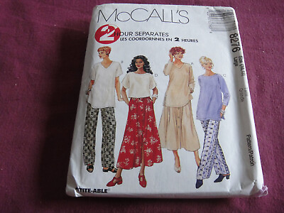 #ad VTG McCall#x27;s Pattern 8276 Miss Top Skirt Pants Sz Large 16 18 Tunic Pull On Easy $15.00