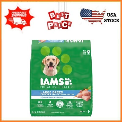 IAMS High Protein Real Chicken Flavor Dry Dog Food Large Breed Adult Dog 30lb $39.93