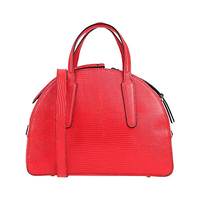 #ad Gianni Chiarini Italian Made Genuine Red Embossed Leather Small Tote Handbag $256.75