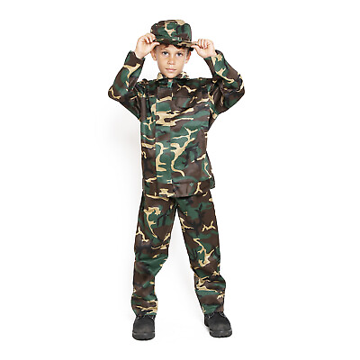 Child Kids US Army Camo Camouflage Soldier Military Marine Boy Costume Uniform $20.98