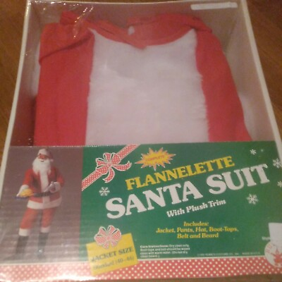 #ad Vtg 1991 Rubies Costume Flannelette Santa Claus Suit Standard 40 46 SEALED NIB $59.99