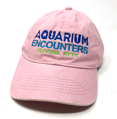 #ad Aquarium Encounters Florida Keys Hat Cap Pink Strap Back Adjustable Fish Ocean $8.99