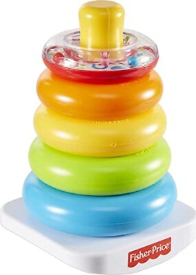 #ad Fisher Price Baby Stacking Toy Rock A Stack Roly Poly Base With 5 Colorful R... $8.44