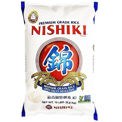 #ad Nishiki Premium Rice Medium Grain All Natural Vegetarian 15 Pound Pack of 1 $22.99