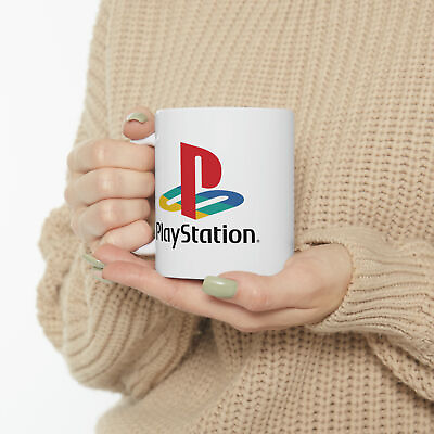 #ad PlayStation Mug Classic Logo Mug White Ceramic Coffee Cup Tea Mug Gift Gaming $20.99