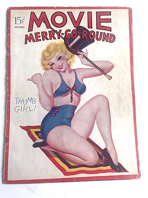 #ad September 1936 Movie Merry Go Round Complete Magazine Pinup Girl by Enoch Bolles $57.00