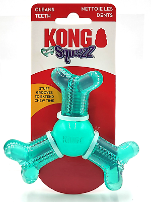#ad KONG Dental Squeezz Roller Bone XS Sm Teeth Cleaning Dog ChewToy $12.89