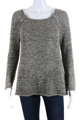 #ad Soft Joie Womens Woven Pullover Sweater Black Cotton Size Extra Small $42.69