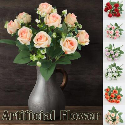 #ad Artificial Flowers open Rose Bunch Wedding Home Grave Outdoor· $2.09