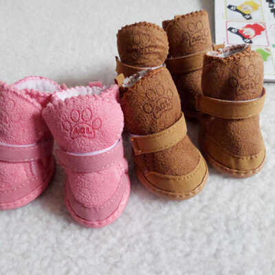 4Pcs Pet Dog Shoes Anti slip Boots Socks Small Puppy Dog Warm Outdoor Cute Gift $6.00
