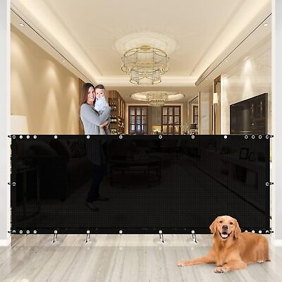 #ad 120 Inch Extra Wide Pet Gate for Large Openings Baby Dog Pet Gates Mesh Pet Gat $36.99