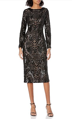 #ad Size S Dress the Population Emery Black Sequin Cocktail Dress $75.00