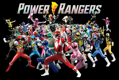 #ad POWER RANGERS CHARACTERS POSTER 24x36 1779 $11.95