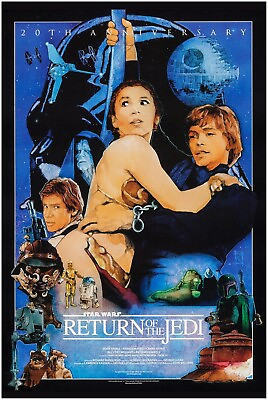 #ad Return of the Jedi Episode 6 Star Wars Movie Poster 20th Anniversary $16.99