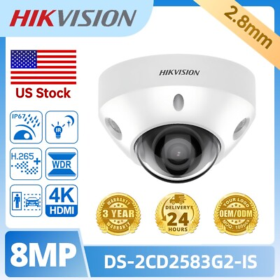 #ad 4K Hikvision AcuSense Dome IP Camera Built in MIC Audioamp;Alarm DS 2CD2583G2 IS $145.99