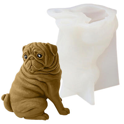 #ad Cute Pug Dog Pet Animal Candle Silicone Mould Epoxy Resin Wax Soap Mold Dog Mold $22.69