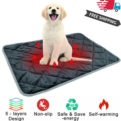 #ad Pet Thermal Mat Self Warming Heating Hot Pad Mat for Pets Cat Dog Bed Non slip $9.49