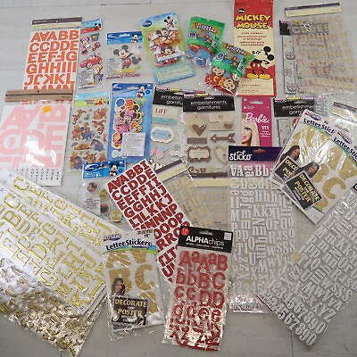 #ad Stickers Packs Large Lot Prize Craft Scrapbook Bundle Letters Mickey Pooh $25.50