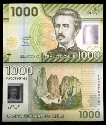 #ad Chile 1000 Pesos 2014 Polymer Banknote World Paper Money UNC Currency Bill Note $6.25