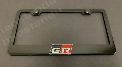 #ad 1x GR Gazoo Racing 3D Emblem BLACK Stainless License Plate Frame RUST FREE $16.95