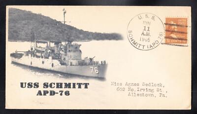 #ad WWII High Speed Transport USS SCHMITT APD 76 1946 KSC Naval Cover B4558 $4.95