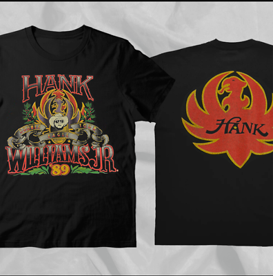 #ad Vintage Hank Williams Jr Black Cotton T Shirt Fans Shirt $9.99