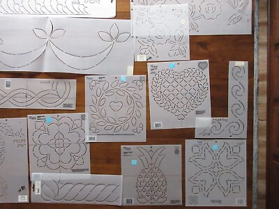 #ad Quilting Stencil Quilt Patterns Lot of 23 Or use for cake stencils $15.00