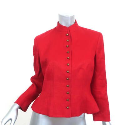 #ad Lauren Ralph Lauren Victorian Jacket Red Linen Size 6 $249.00