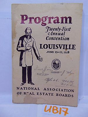 #ad NATIONAL ASSOCIATION OF REAL ESTATE BOARDS 21ST ANNUAL JUNE 1928 LOUISVILLE KY. $10.99