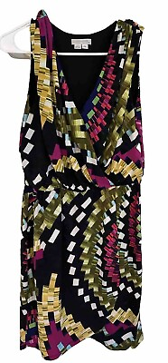 #ad London Times Kaleidoscope Geometric Dress Womens 4 Colorful Sleeveless Cocktail $15.00