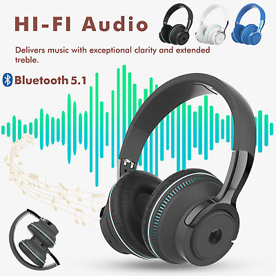 #ad Bluetooth 5.1 Stretch Gaming Headset Wireless Earphones Headphones Bass Stereo $21.95
