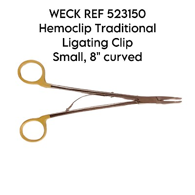 #ad WECK REF 523150 Hemoclip Traditional Ligating Clip Applier Small 8quot; curved $35.00