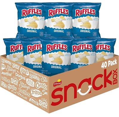 #ad Ruffles Original Potato Chips 1 Ounce Pack of 40 Ripple Chips NEW $19.99